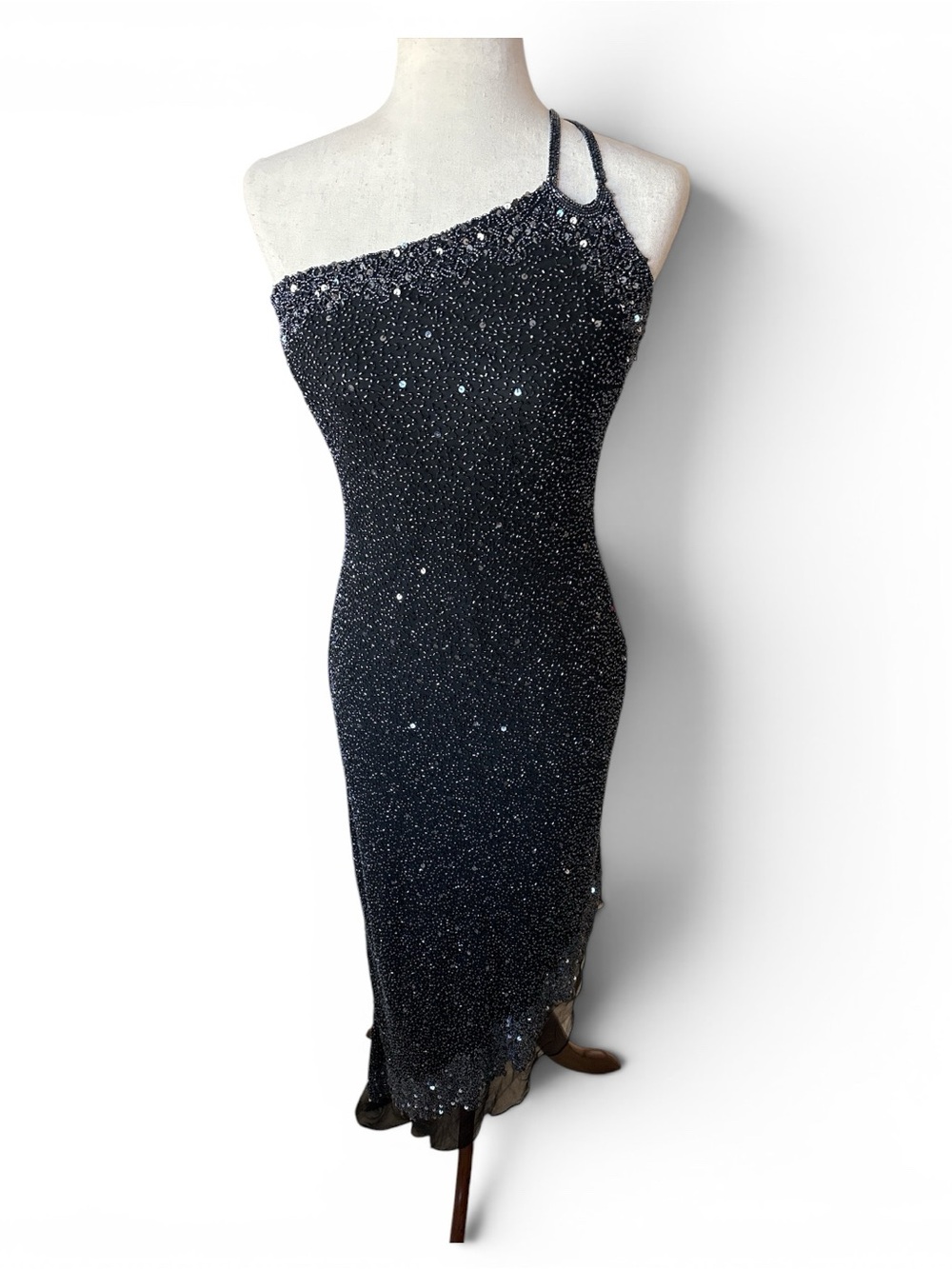Silk Black Scala Dress Size Womens L